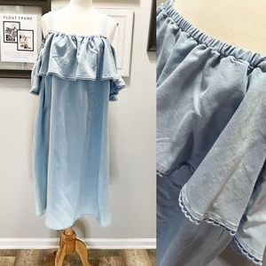 Chambray Off-the-Shoulder Dress 2X